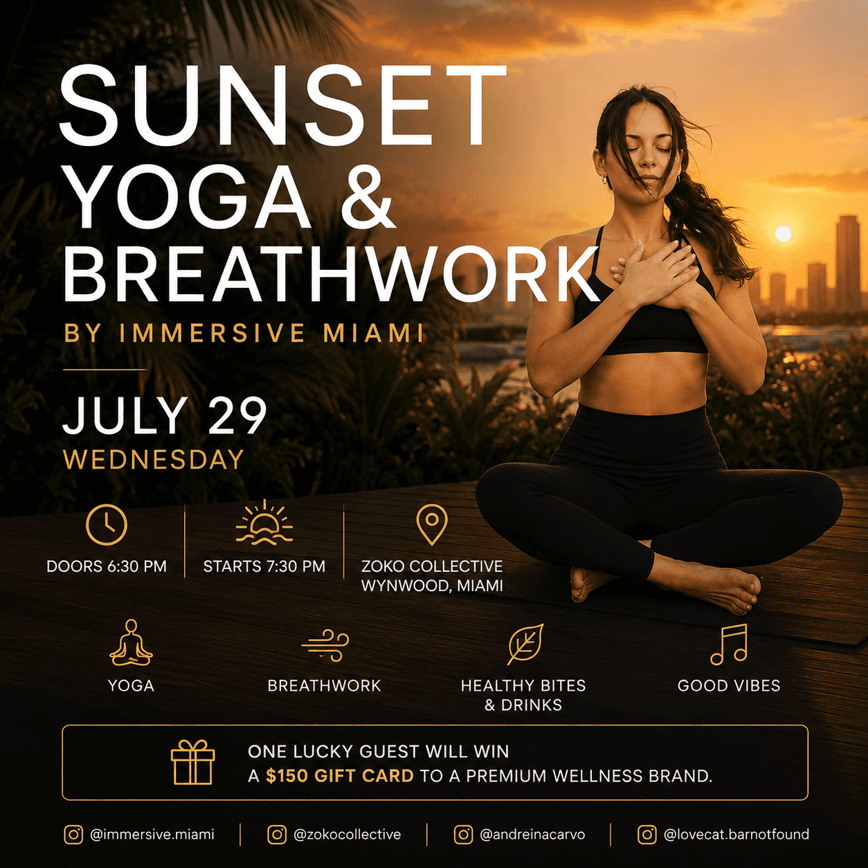 Sunset Yoga & Breathwork by Immersive Miami