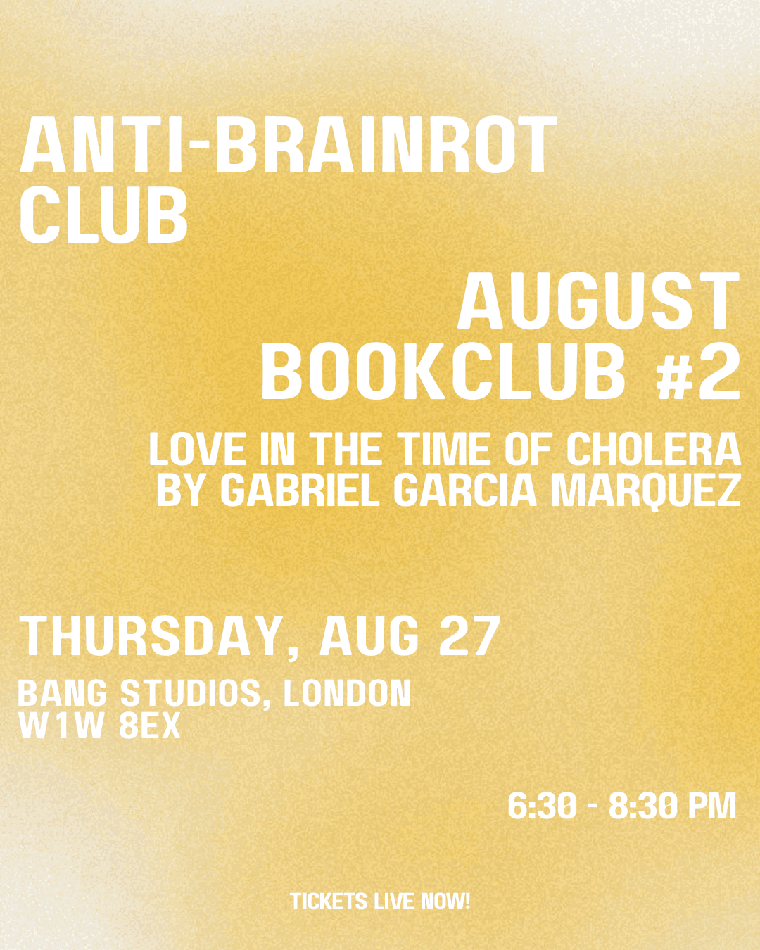ABRC BOOKCLUB: LOVE IN THE TIME OF CHOLERA