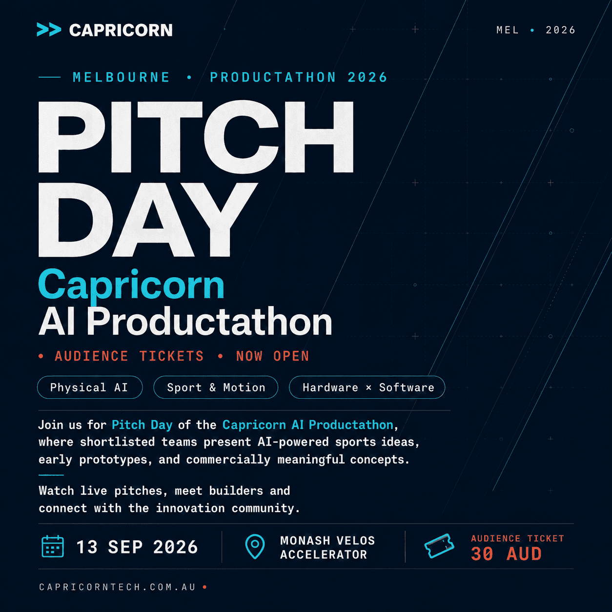 Capricorn Physical AI × Sports Competition 2026 | Pitch Day