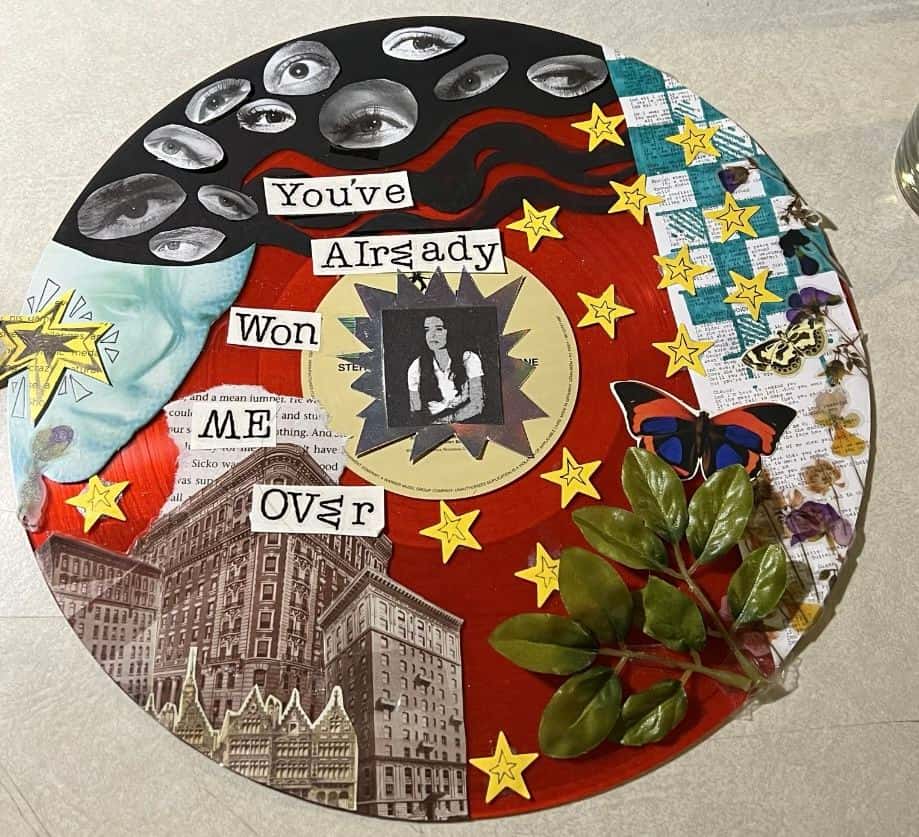 collage club: music night w/ vinyl collaging
