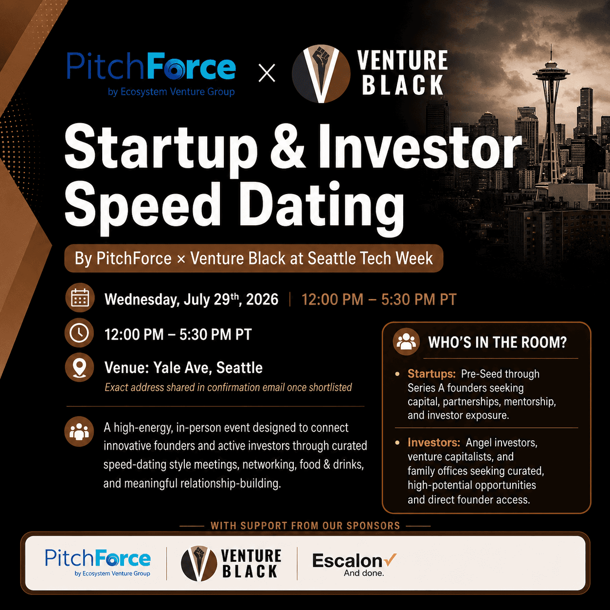 Startup & Investor Speed Dating | PitchForce X Venture Black