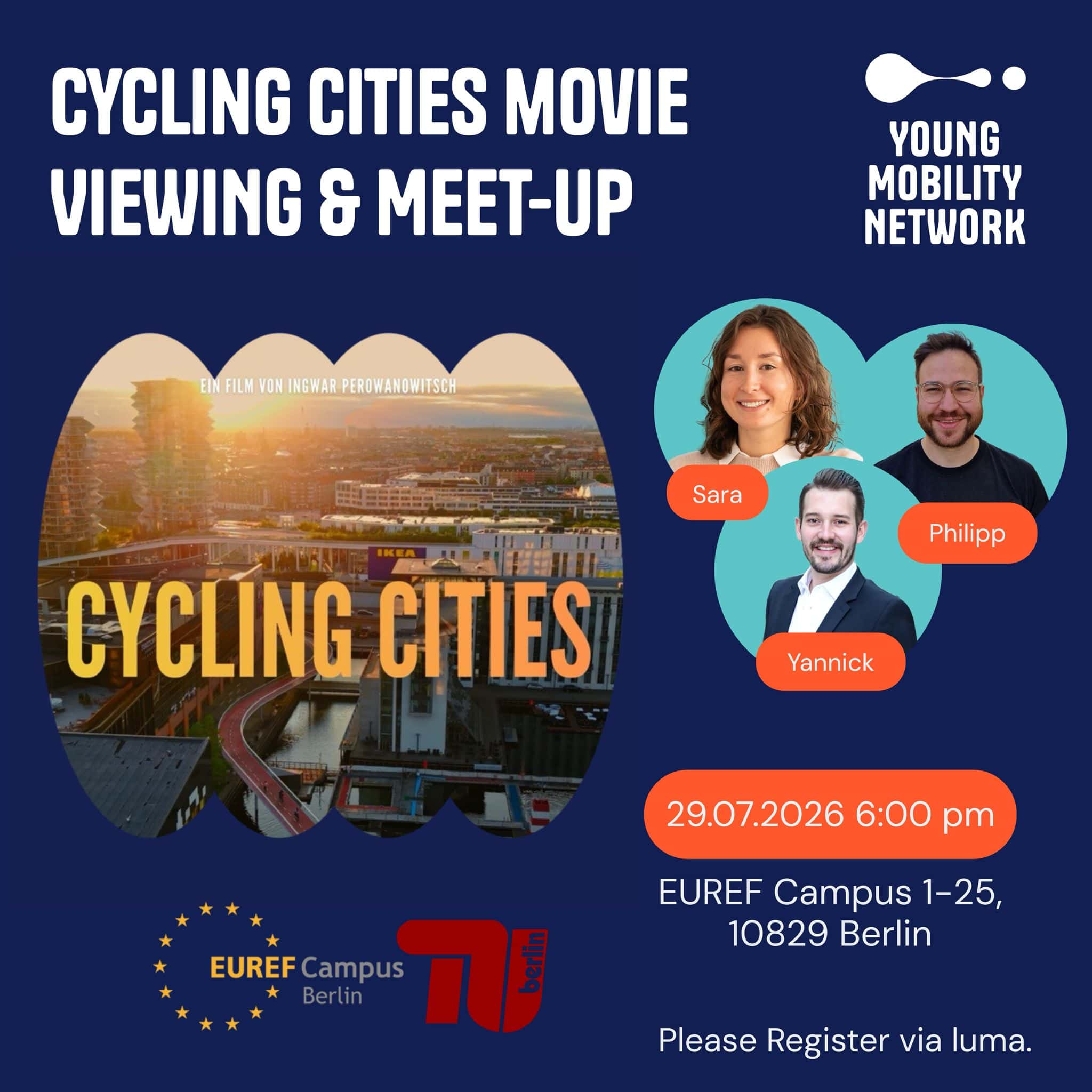 Young Mobility Network Berlin – Cycling Cities Movie Viewing Night @ EUREF Campus