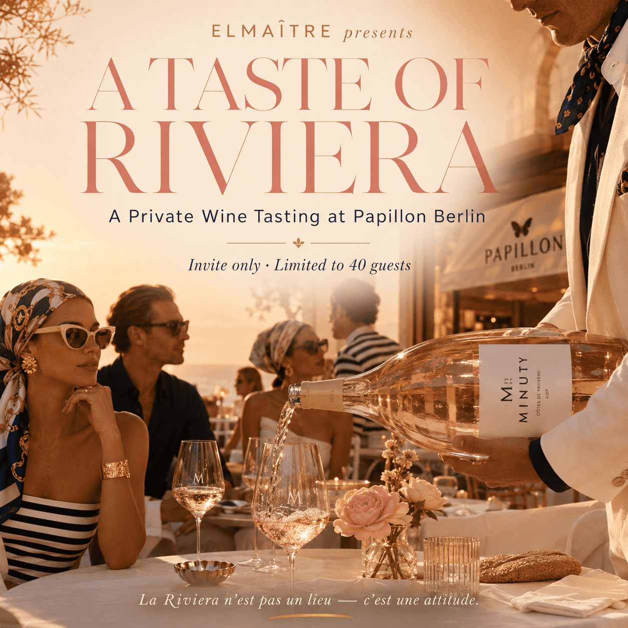 ELMAÎTRE presents: A TASTE OF RIVIERA — magnum wine tasting & flying dinner