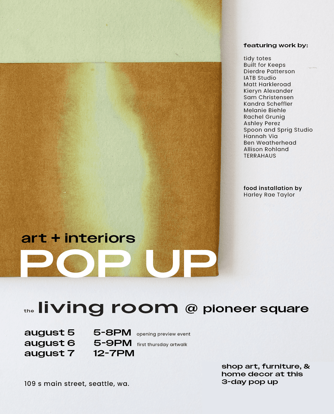 the living room @ pioneer square: opening preview