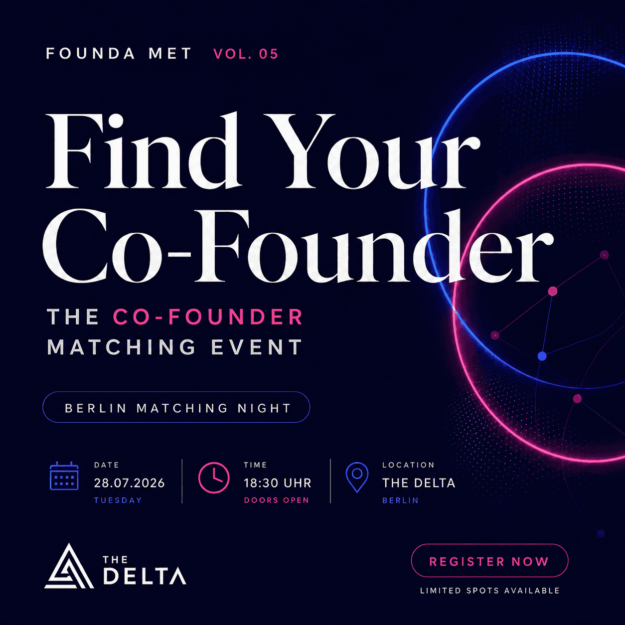 FOUNDA MET x The Delta - Curated Cofounder Dating #5