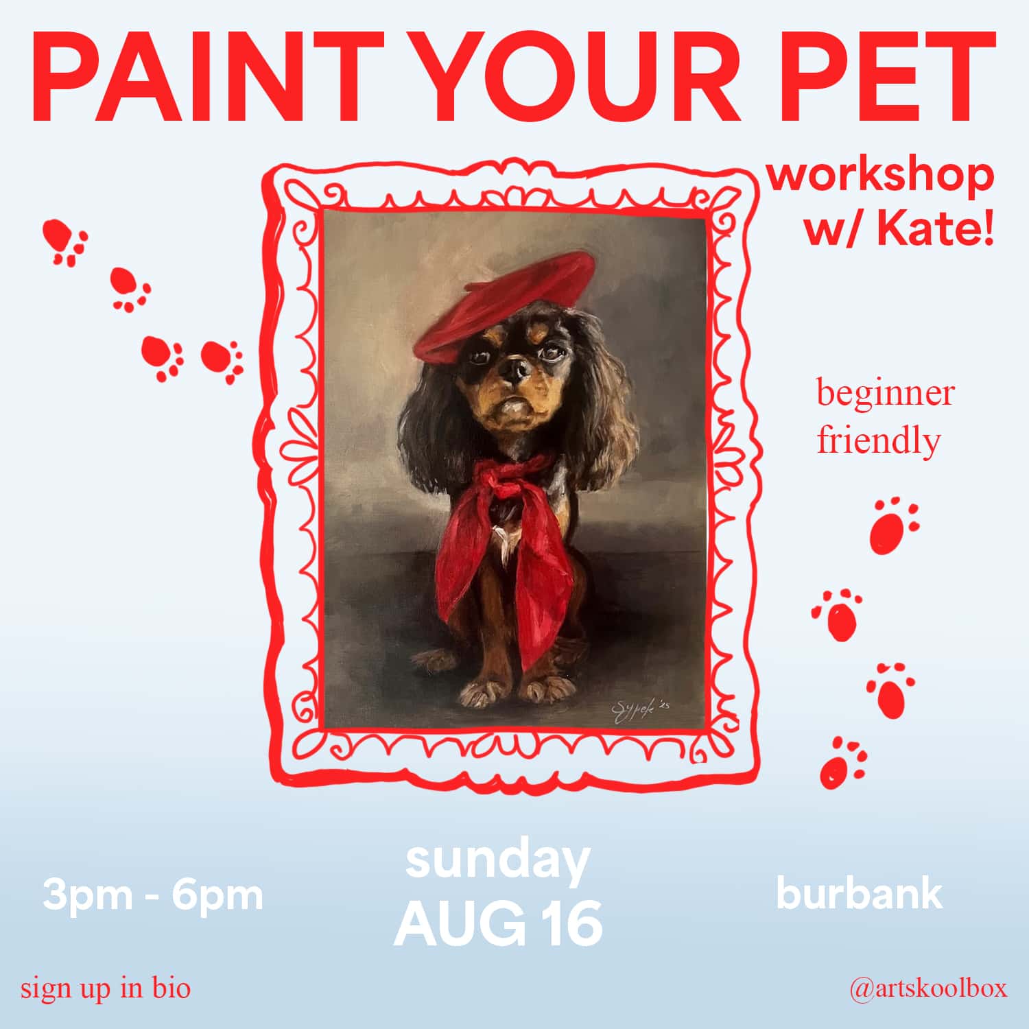 Paint your Pet! Beginner Friendly Pet Portrait Workshop with Kate Sypek