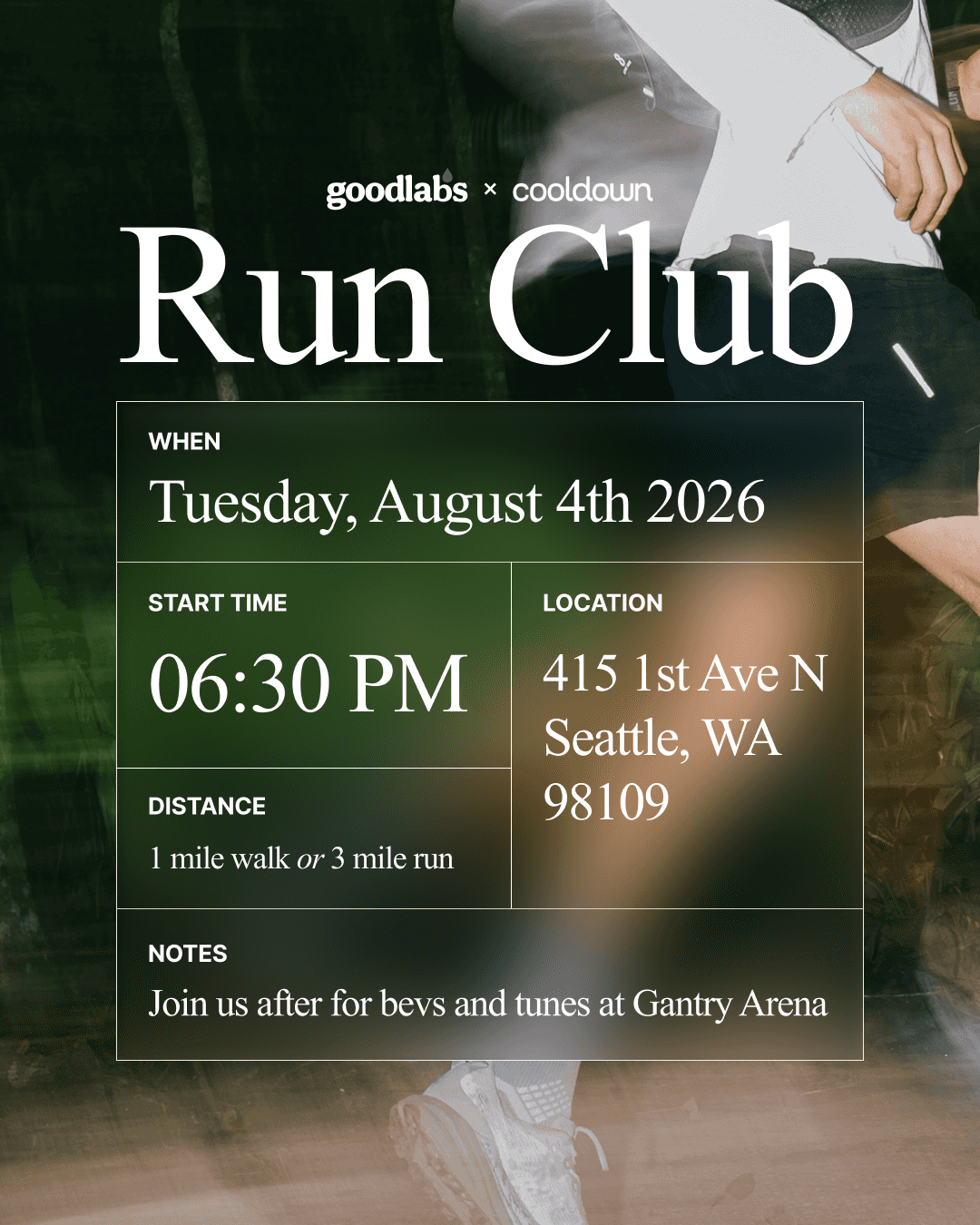 Goodlabs x Cooldown Run Club Happy Hour
