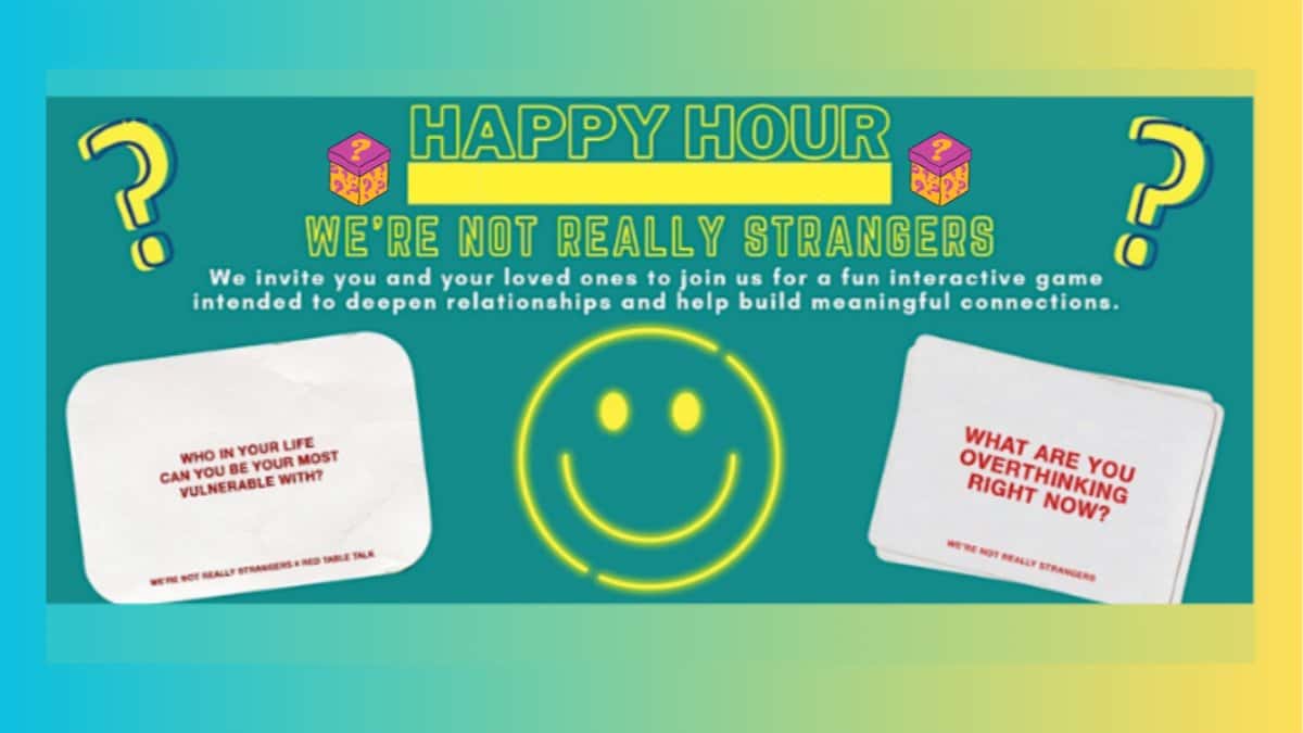 "WE'RE NOT REALLY STRANGERS"~ CONVERSATION GAME ~FREE: DRINK/FOOD/FUN & HOST