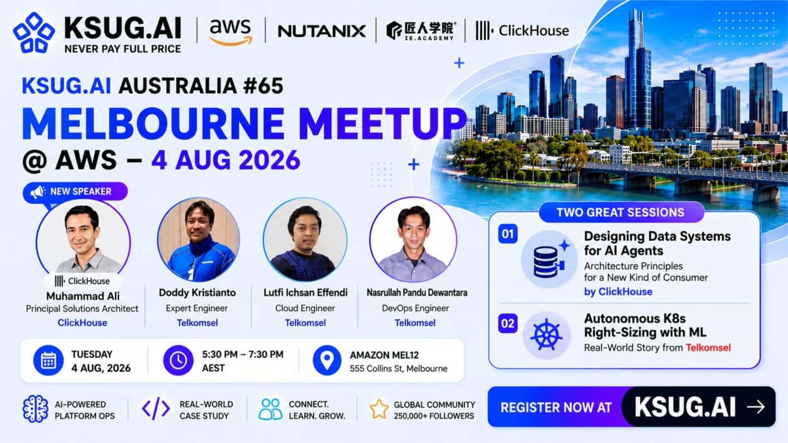 [Partner Meetup] KSUG.AI Australia #65 - Melbourne Meetup @AWS - 4 Aug 2026