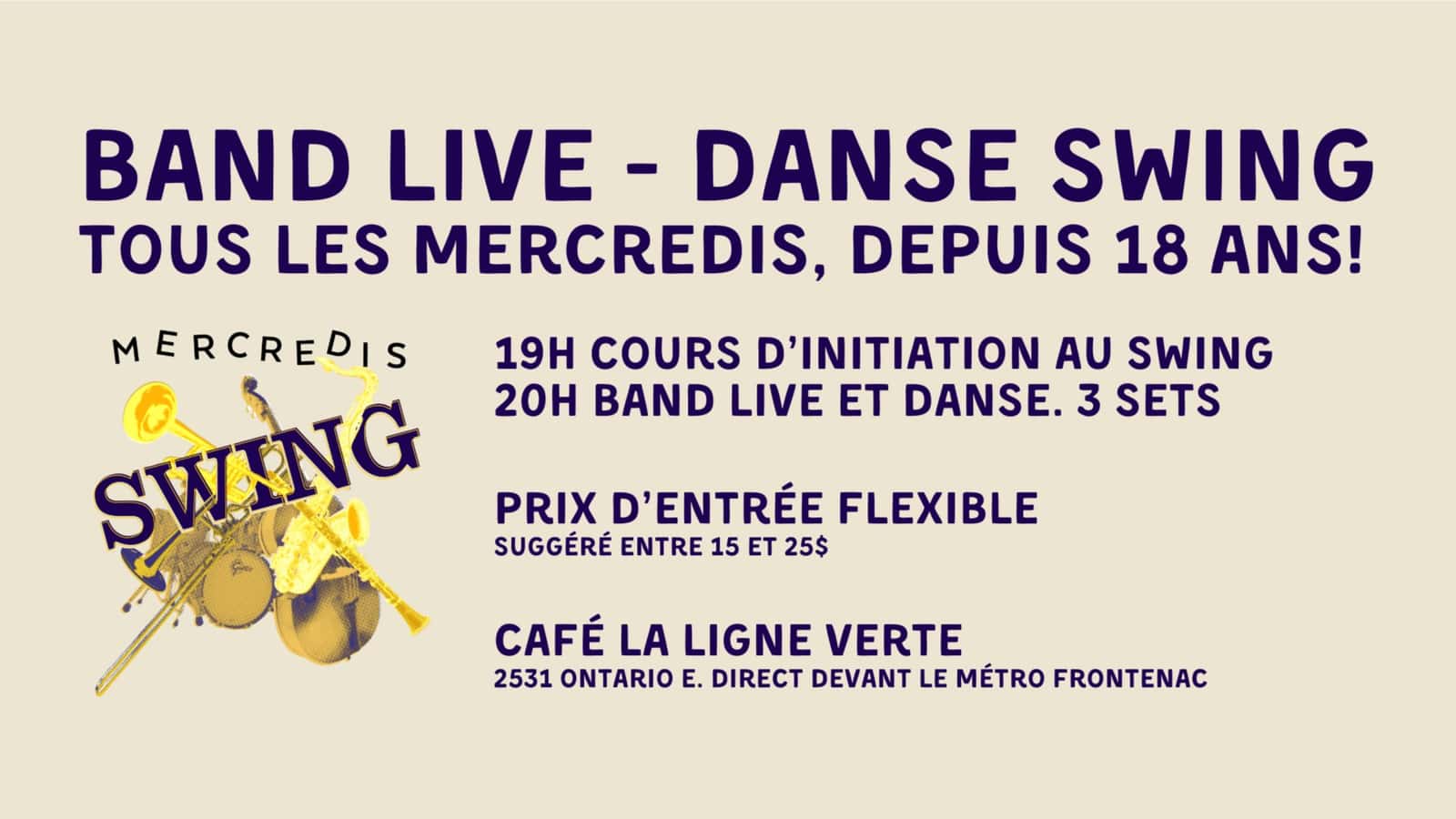 Musique live & danse swing - Les mercredis swing
