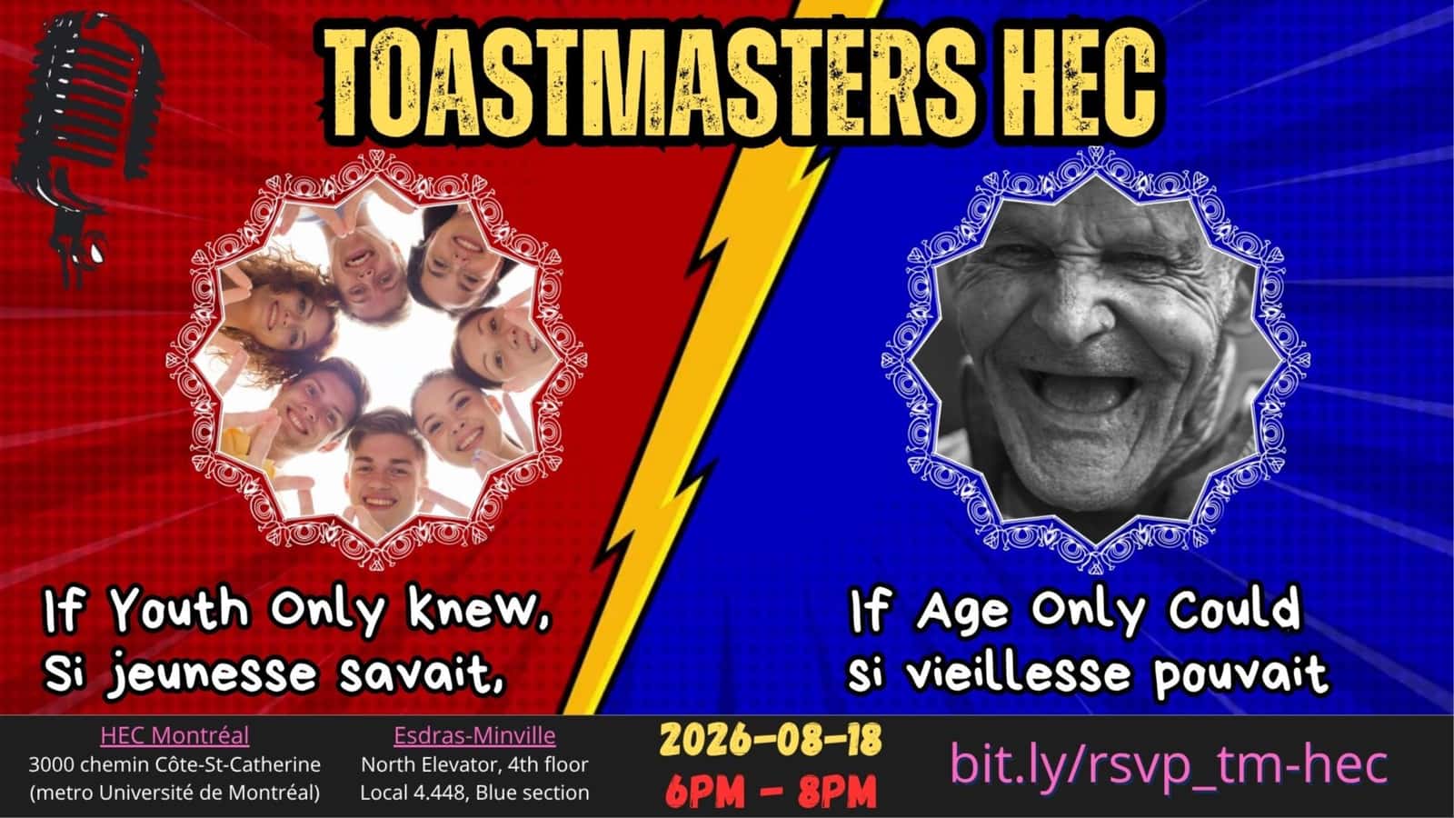 MEETING TOASTMASTERS HEC! - August 18th, 6pm - In Person