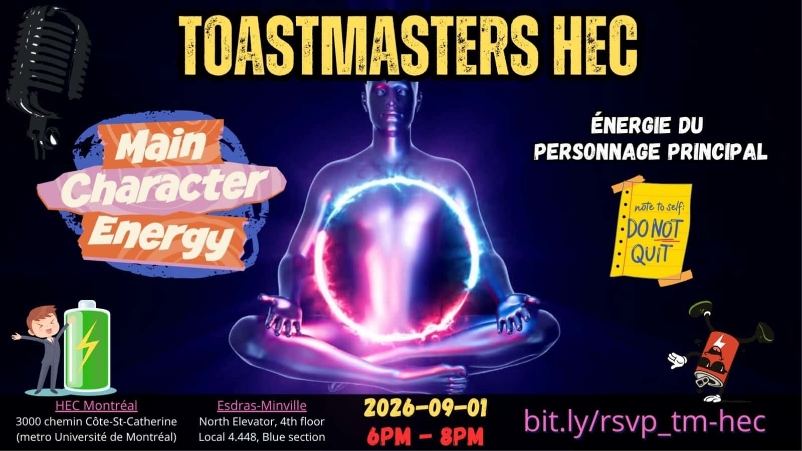 MEETING TOASTMASTERS HEC! - September 1st, 6pm - In Person