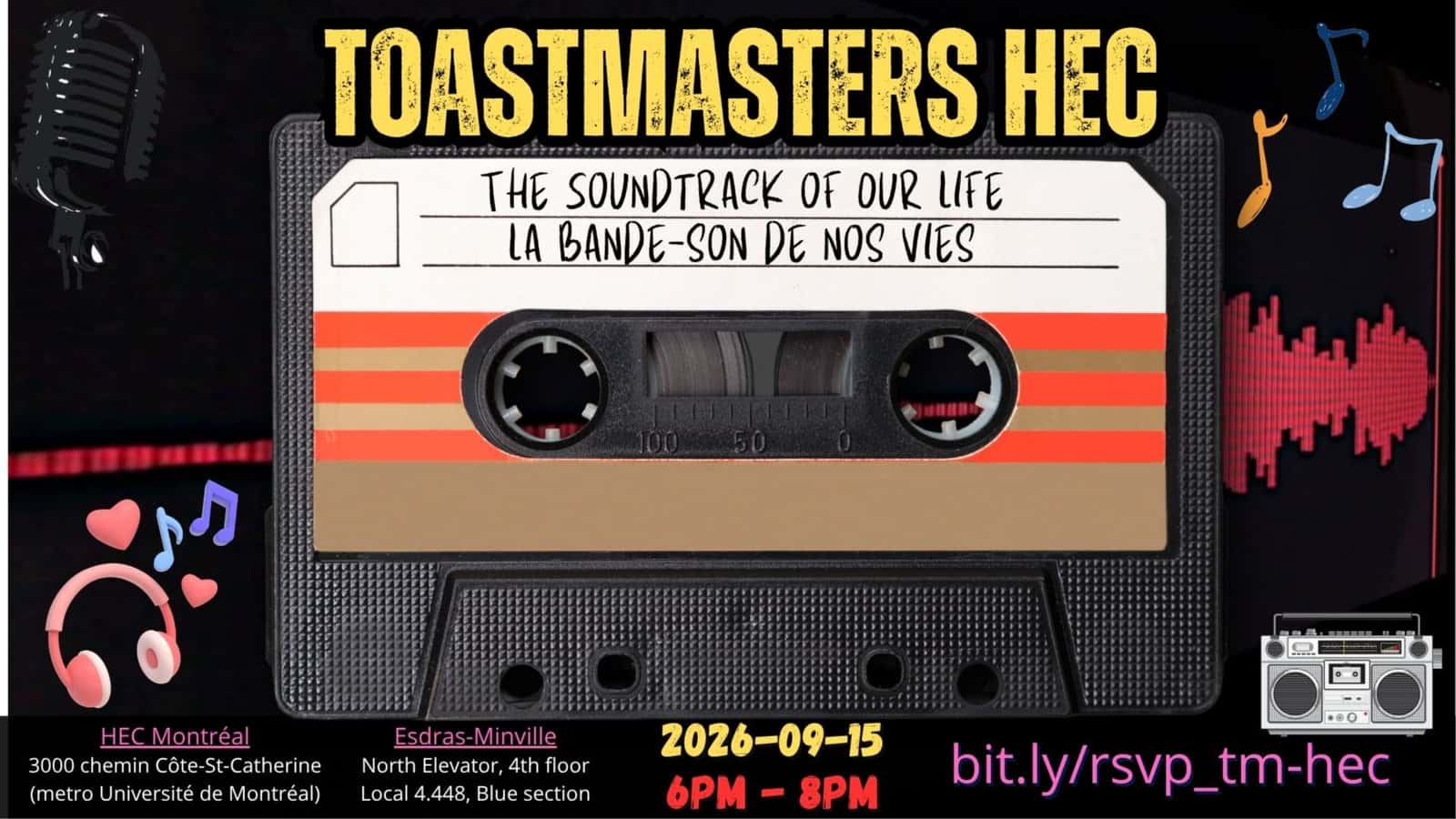 MEETING TOASTMASTERS HEC! - September 15th, 6pm - In Person