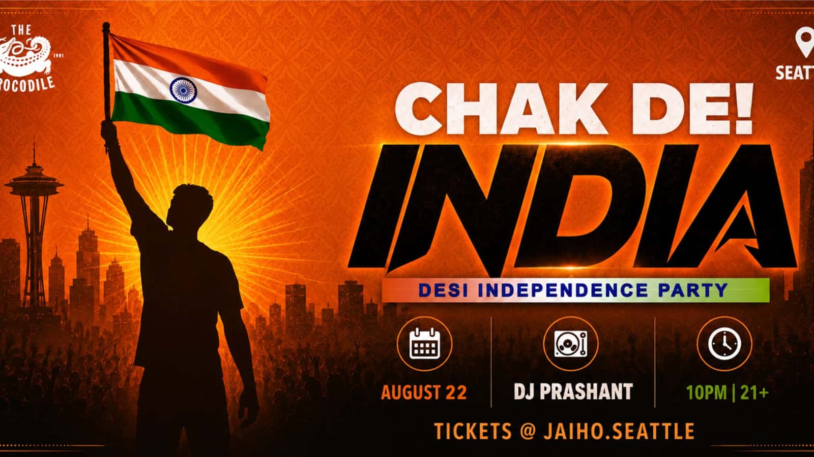 CHAK DE! INDIA: Desi Independence Party • DJ Prashant | Seattle