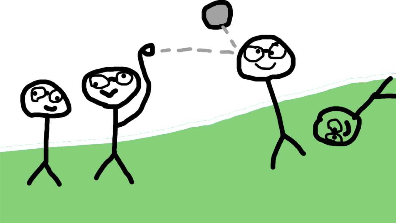 Dodgeball but with kaleidoscope glasses. Good luck seeing the ball