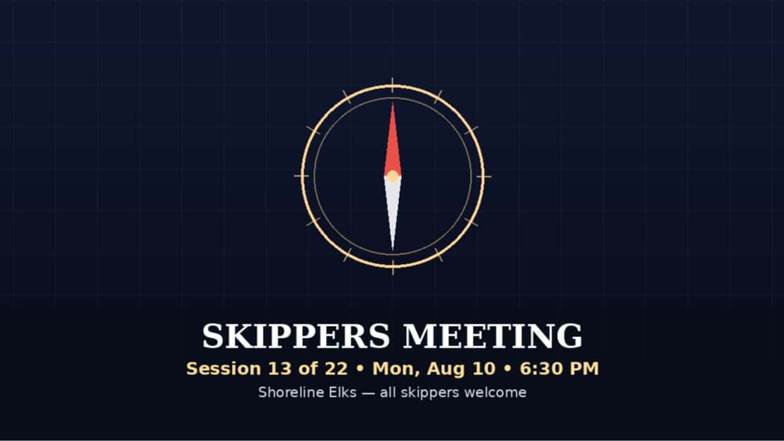 ⚓ Skippers Meeting — Session 13 of 22