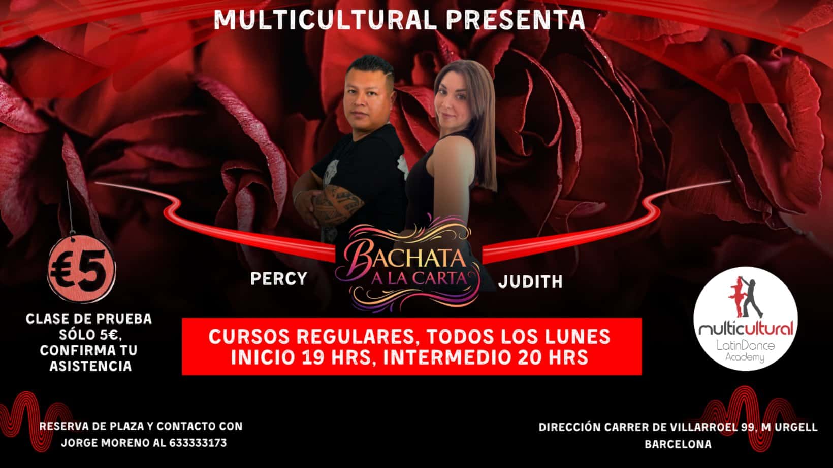 BACHATA A LA CARTA:CLASES REGULARES, INICIO E INTERMEDIO, PRUEBA SÓLO 5€