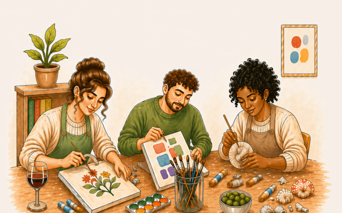 Atelier peinture libre à Paris 18 – La Table Créative
