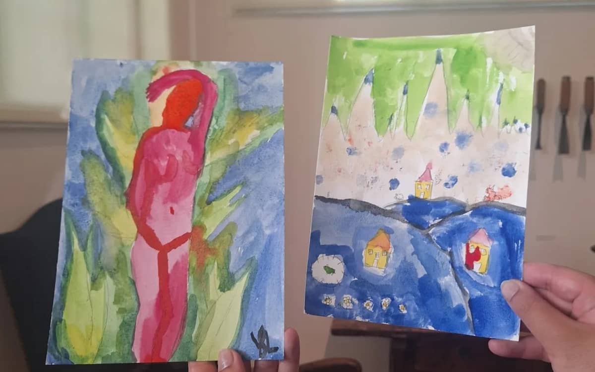Aquarelle au jardin en famille