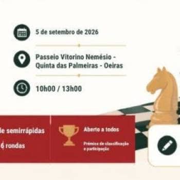 Manhã de Xadrez - Quinta das Palmeiras (torneio+prática livre+tabuleiro gigante)