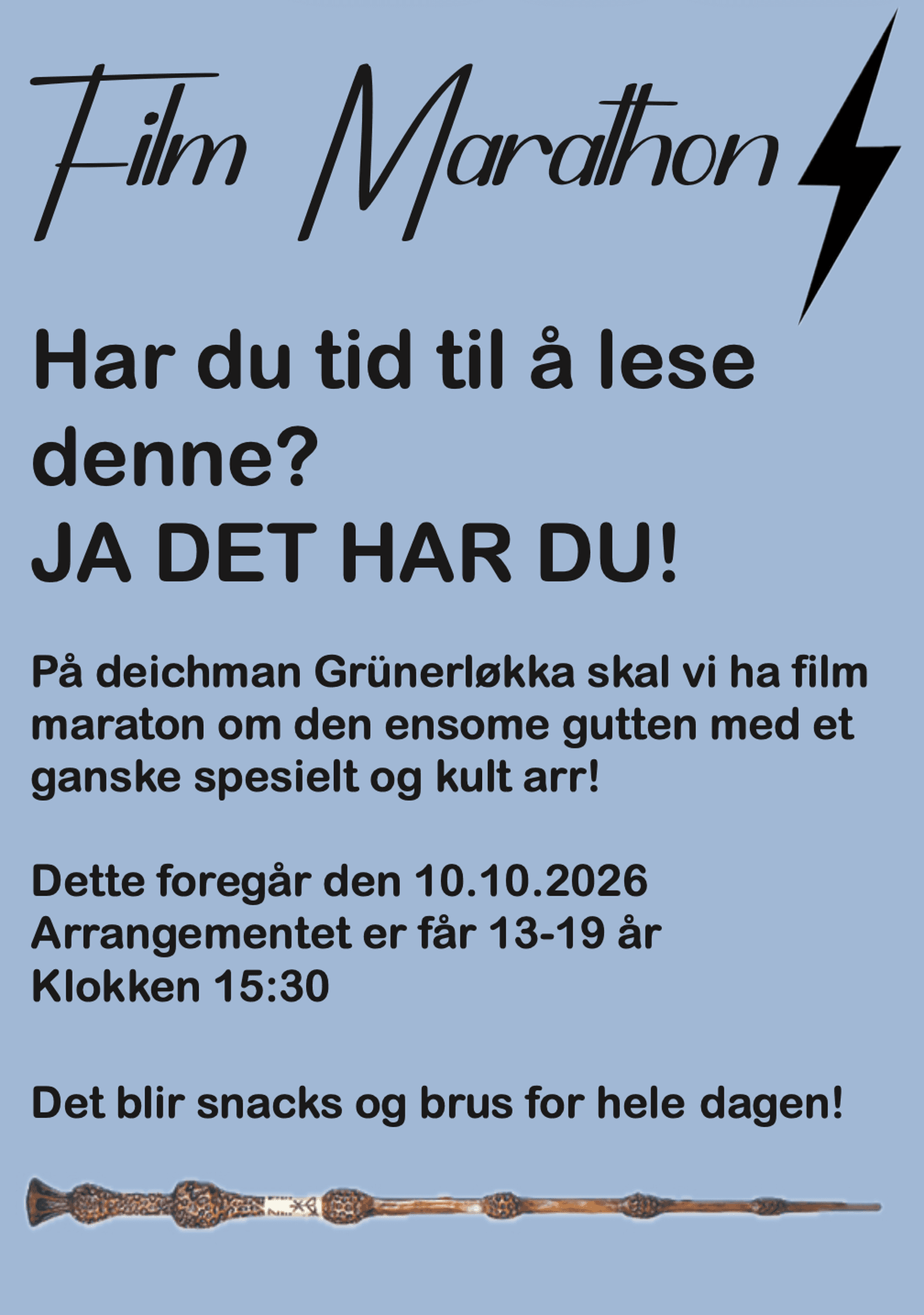 UNG Lørdag: Filmmaraton!