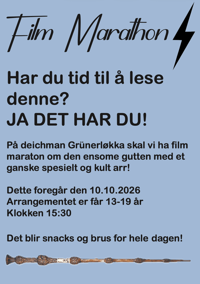 UNG Lørdag: Filmmaraton!