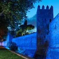 Blue lighting of the Drassanes Walls