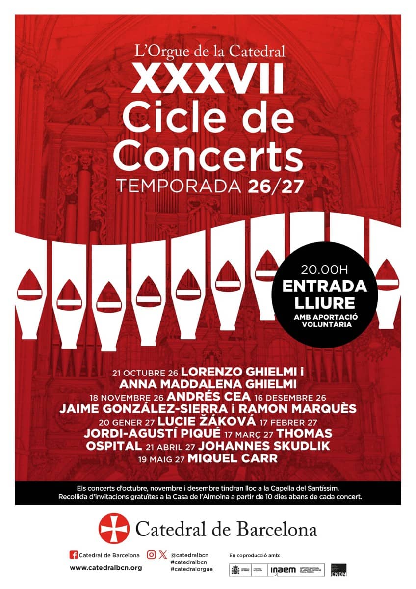 37a edició del Cicle d'Orgue de la Catedral de Barcelona