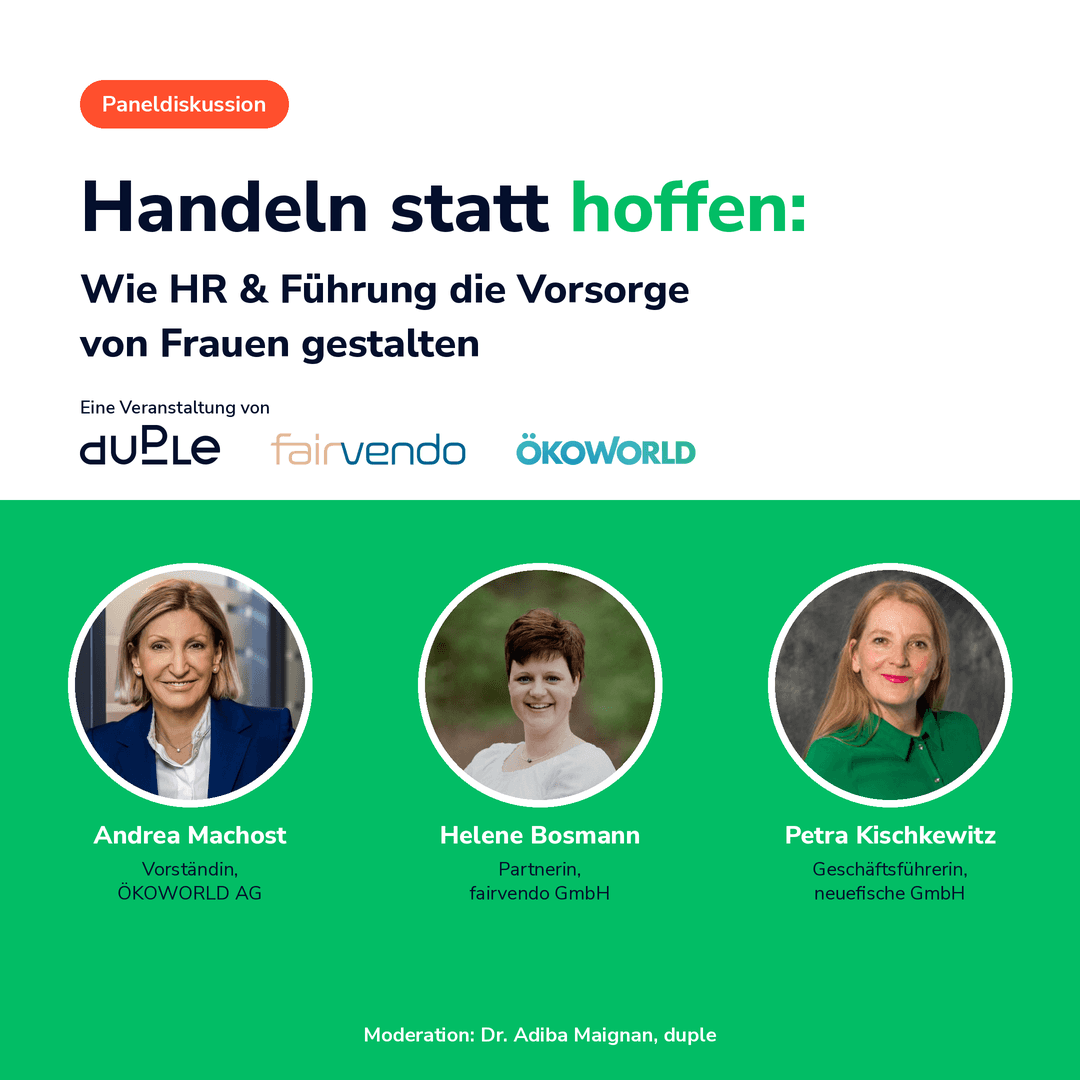 Handeln statt hoffen: Wie HR & Führung die Vorsorge von Frauen gestalten.
