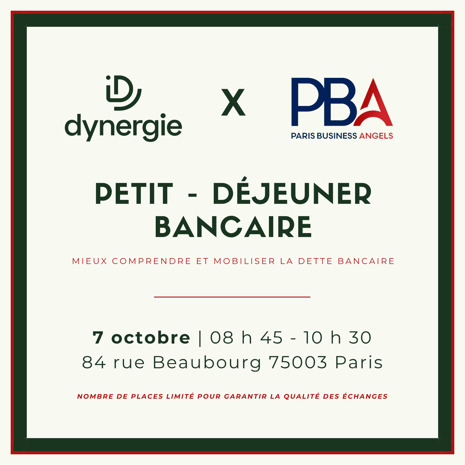 Petit-déjeuner bancaire : mieux comprendre et mobiliser la dette bancaire (Dynergie x PBA)