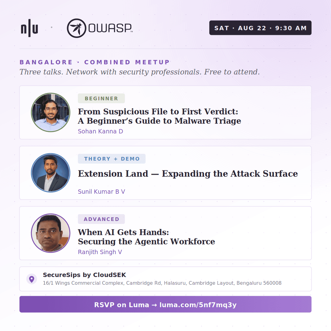 Null/OWASP Combined Meetup - Bangalore | 22nd August 2026