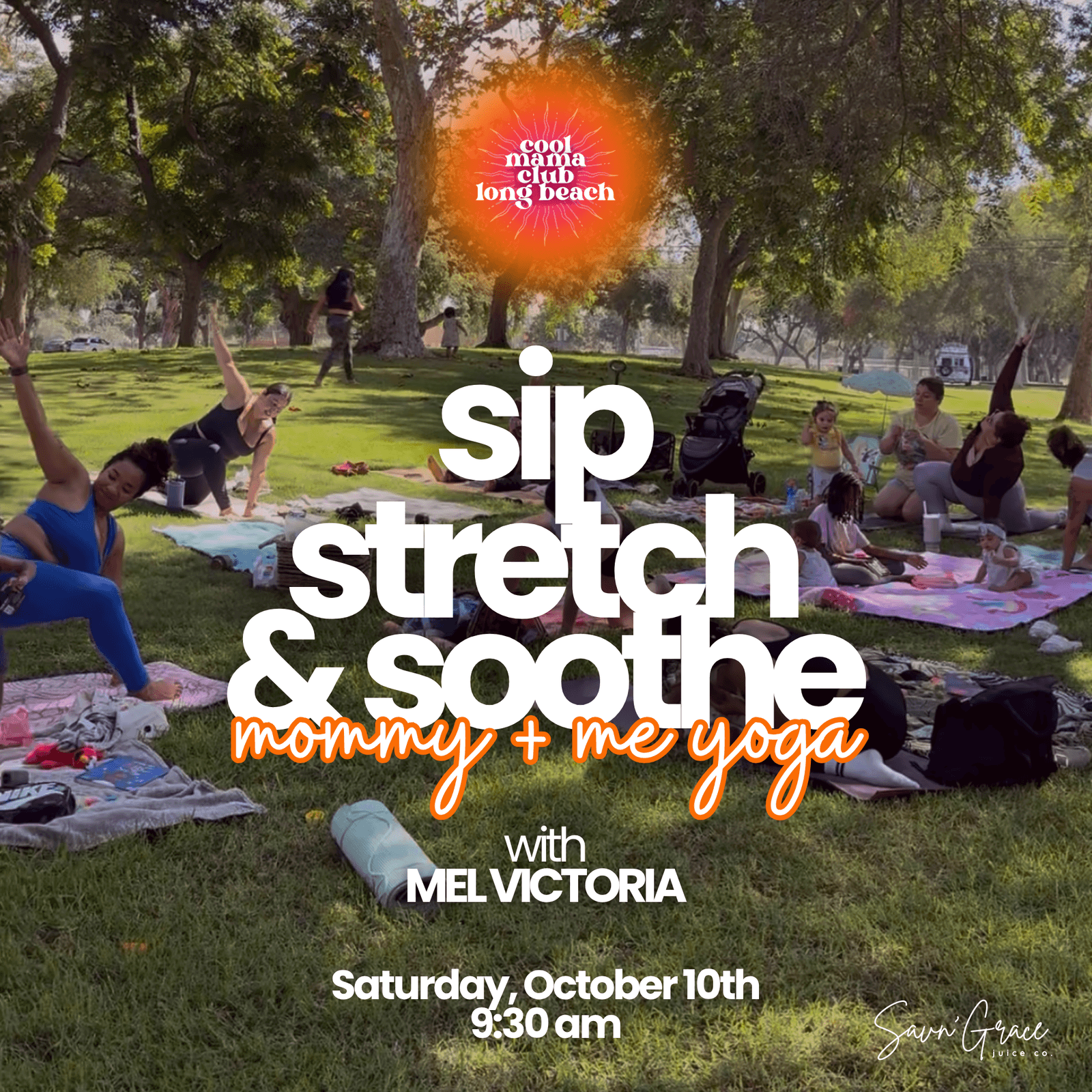 sip, stretch, & soothe: mommy + me yoga