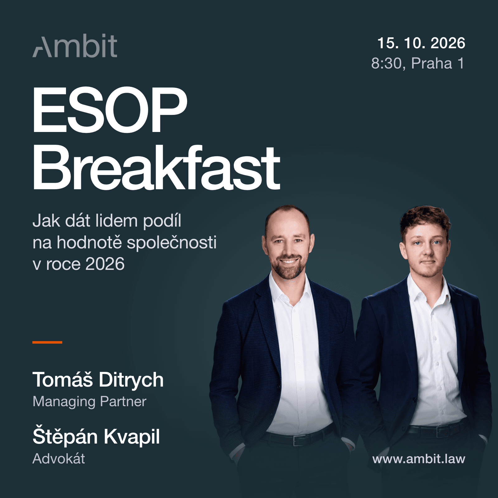 ESOP Breakfast: Jak dát lidem podíl na hodnotě společnosti v roce 2026