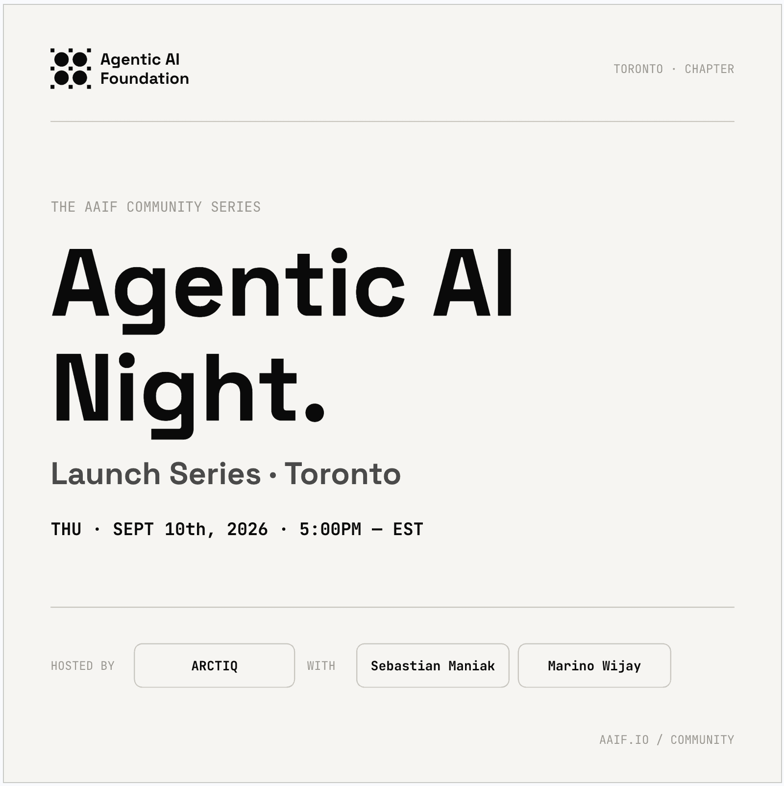 AAIF Toronto: Agentic AI Night