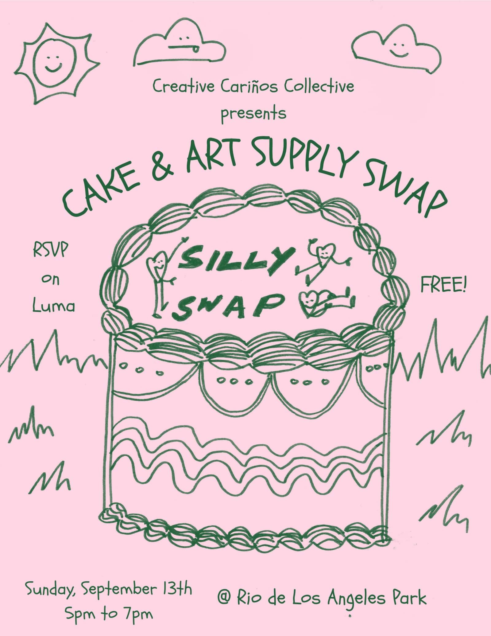 Silly Swap: cake and art supply swap