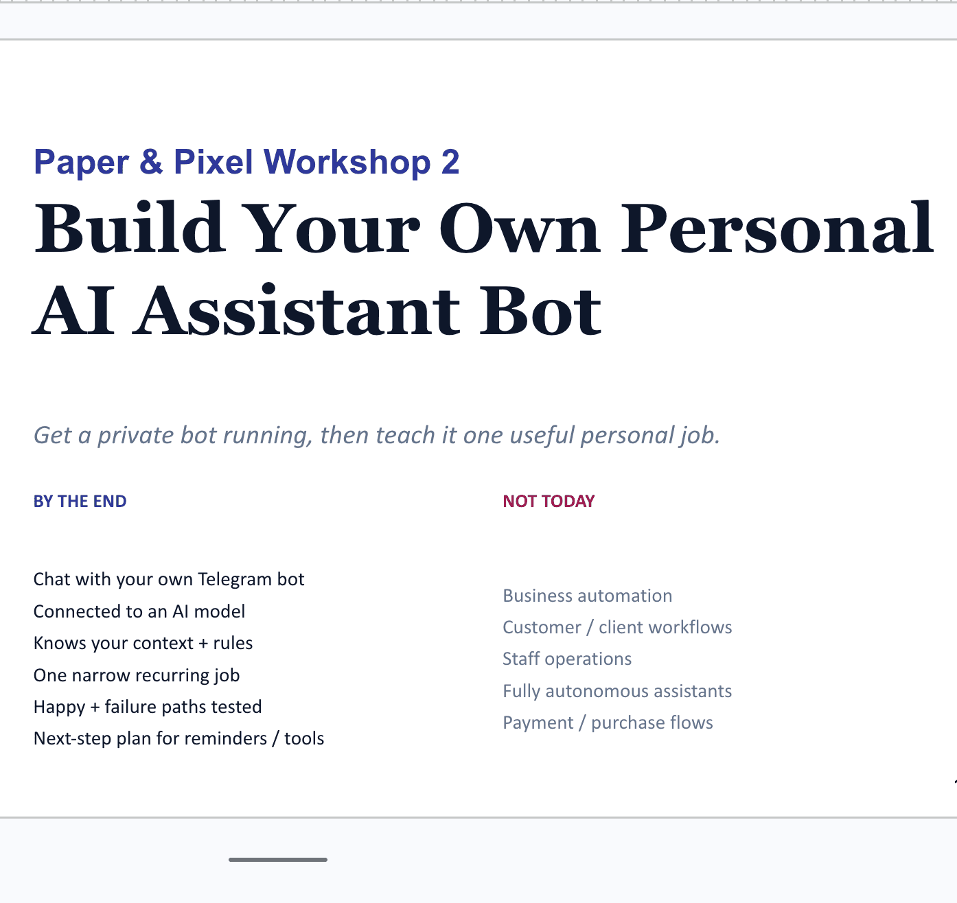 Build Your Own Personal AI Assistant Bot