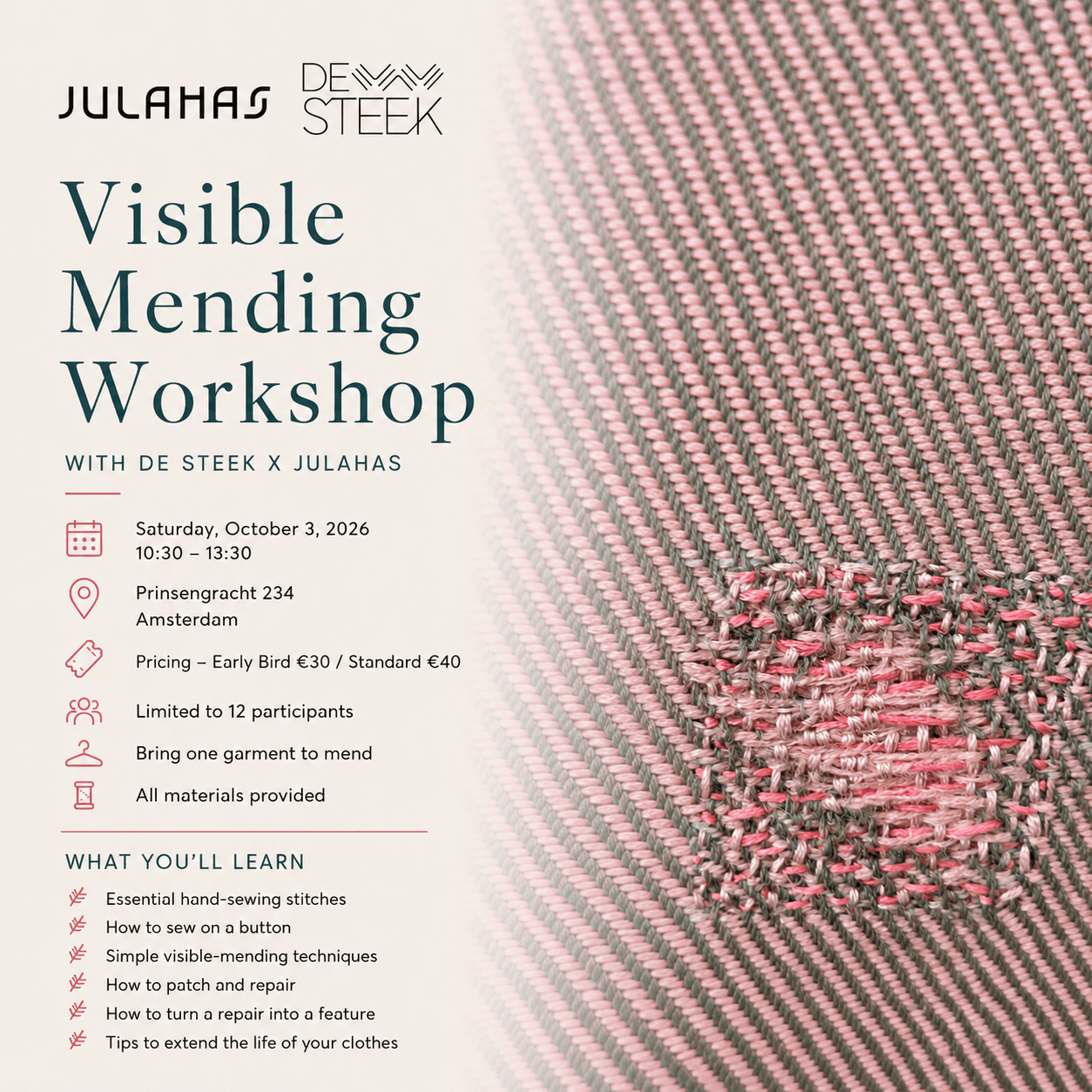 Visible Mending Workshop Julahas X De Steek