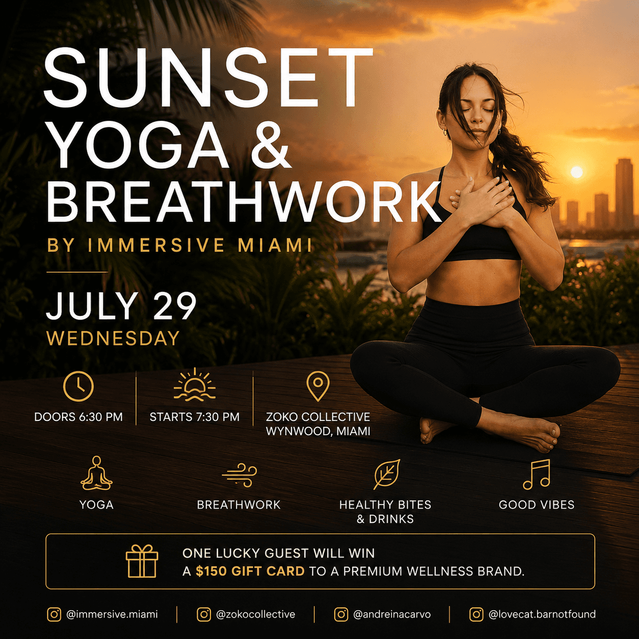 Sunset Yoga & Breathwork by Immersive Miami