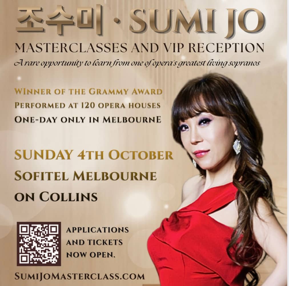 Grammy Award Winning Korean Soprano Sumi Jo : Melbourne Masterclass and Reception