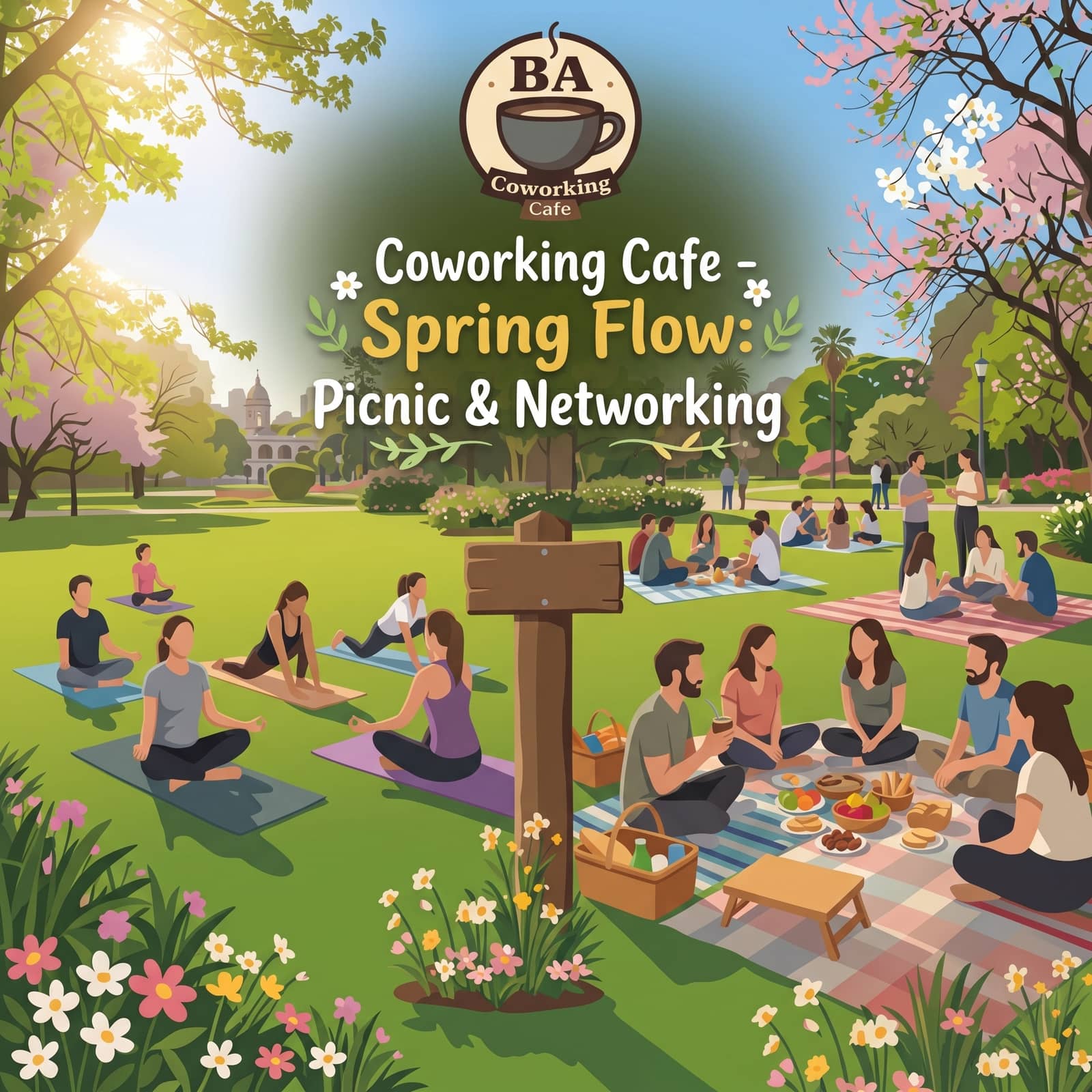 BA Coworking Cafe - Spring Flow: Outdoor Yoga, Picnic & Networking