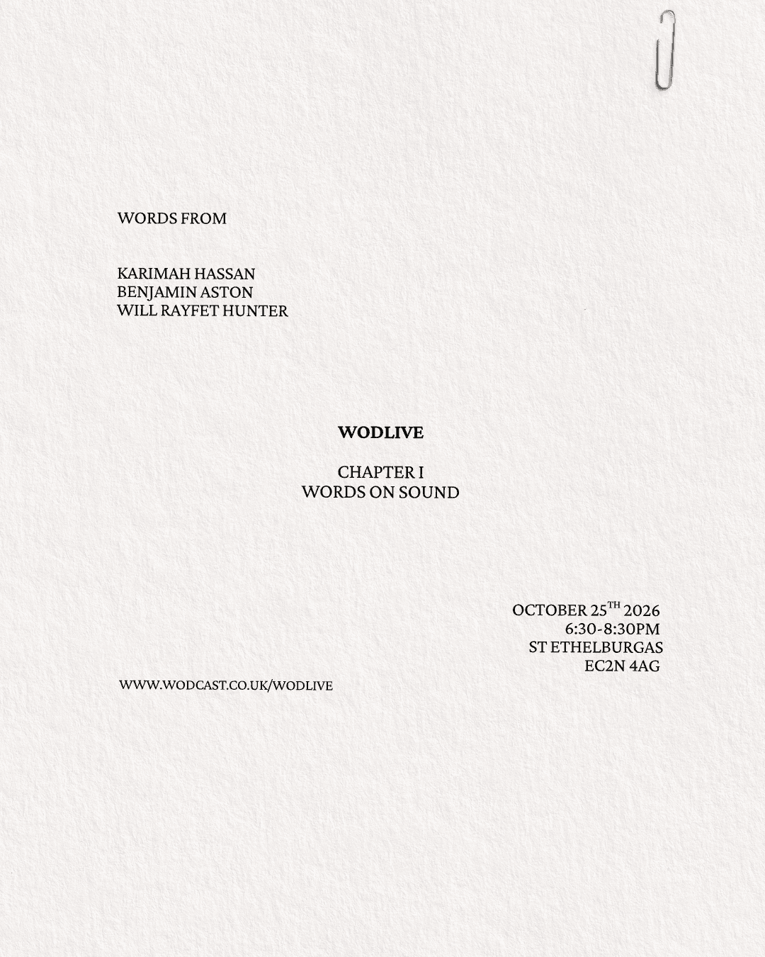Chapter I: Words on Sound