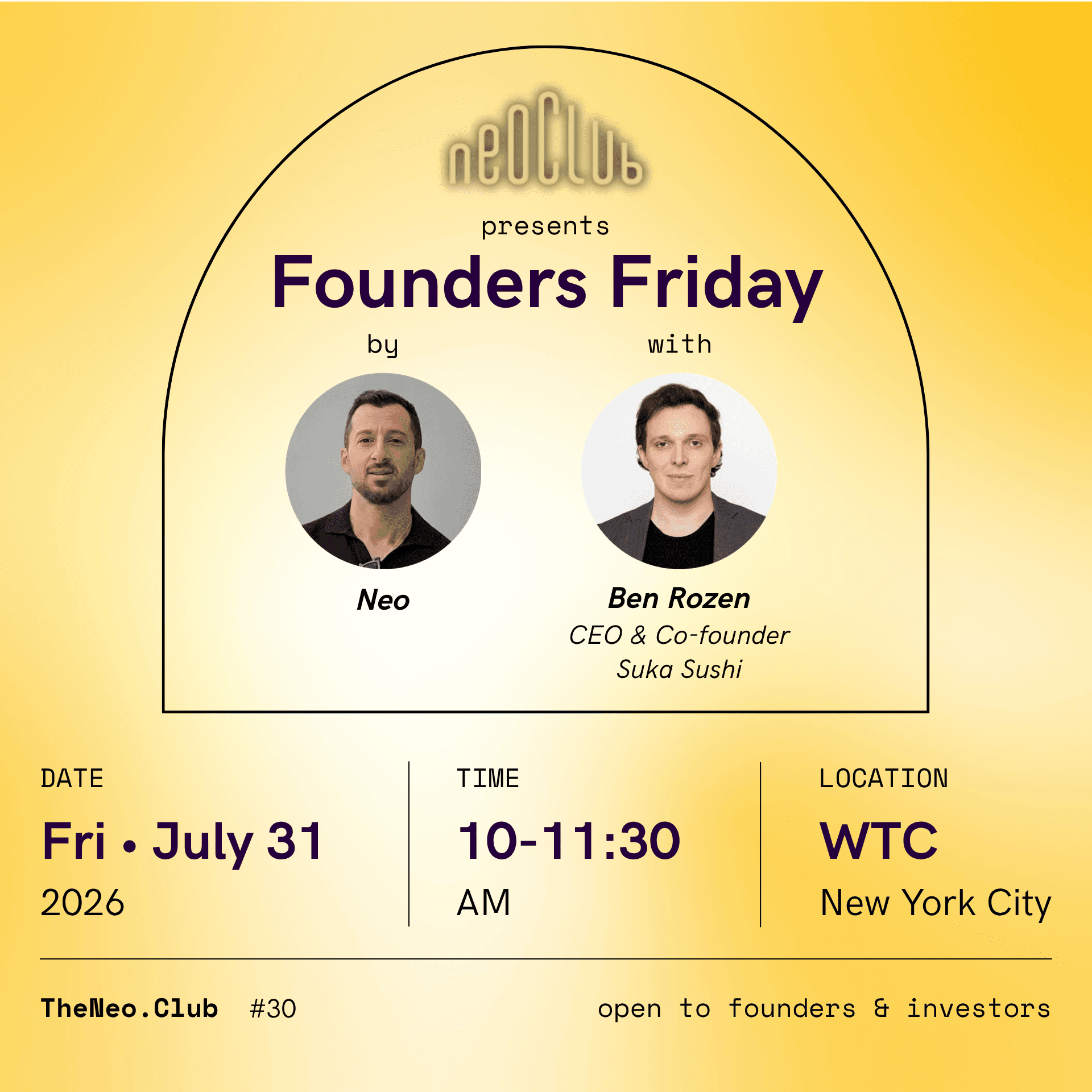 Founders Friday by Neo