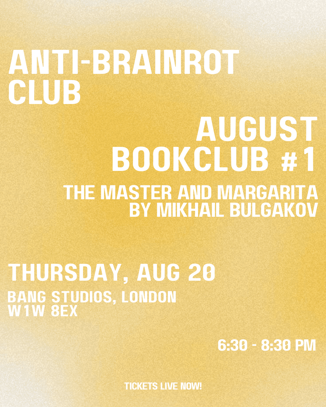 ABRC BOOKCLUB: THE MASTER AND MARGARITA