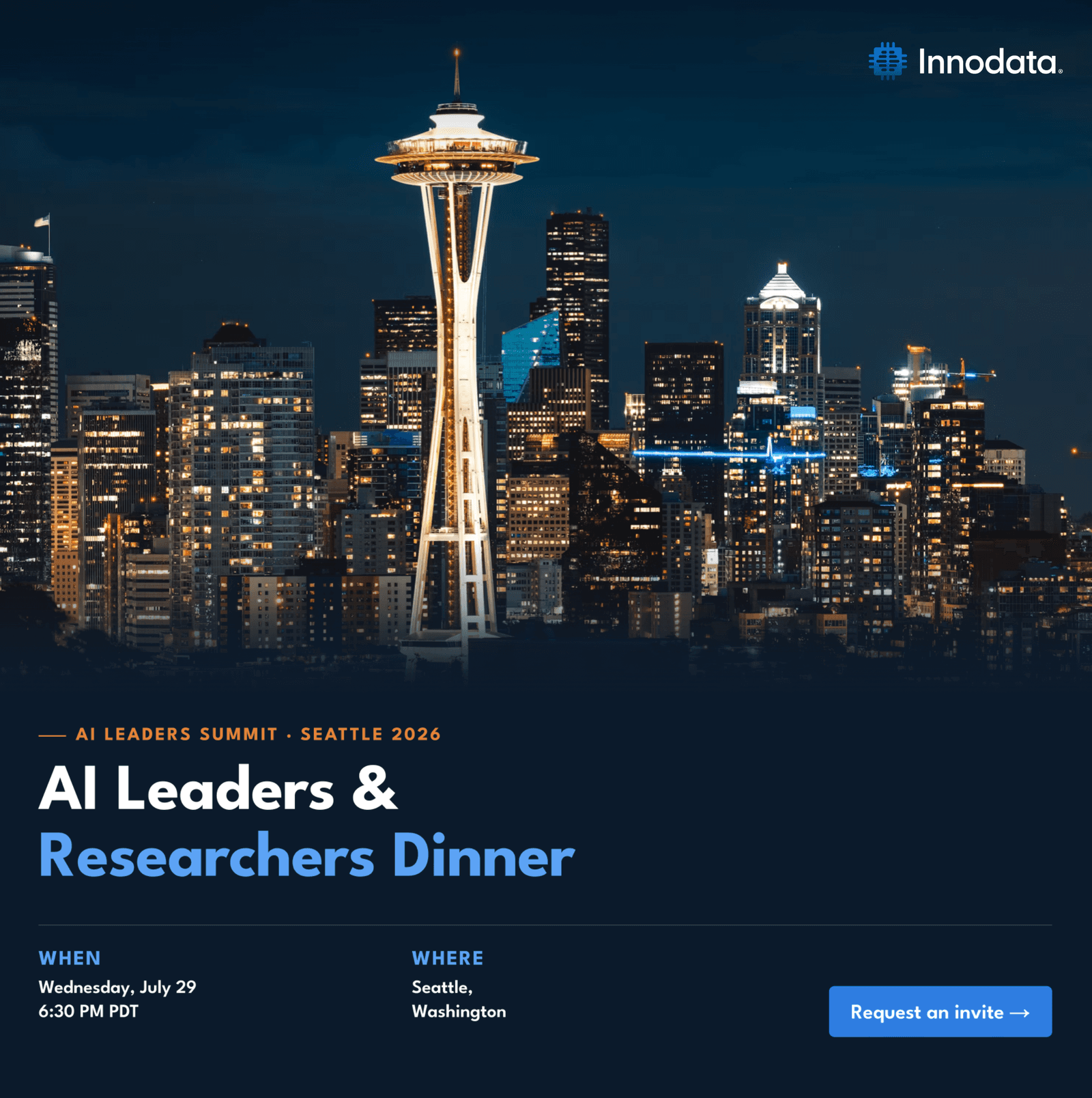 AI Leaders & Researchers Dinner - Seattle (SLU)