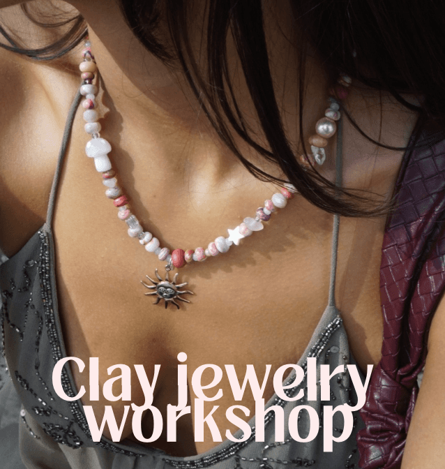 Clay jewelry workshop: Necklaces, Bag charms & Bracelets - with wine and tapas