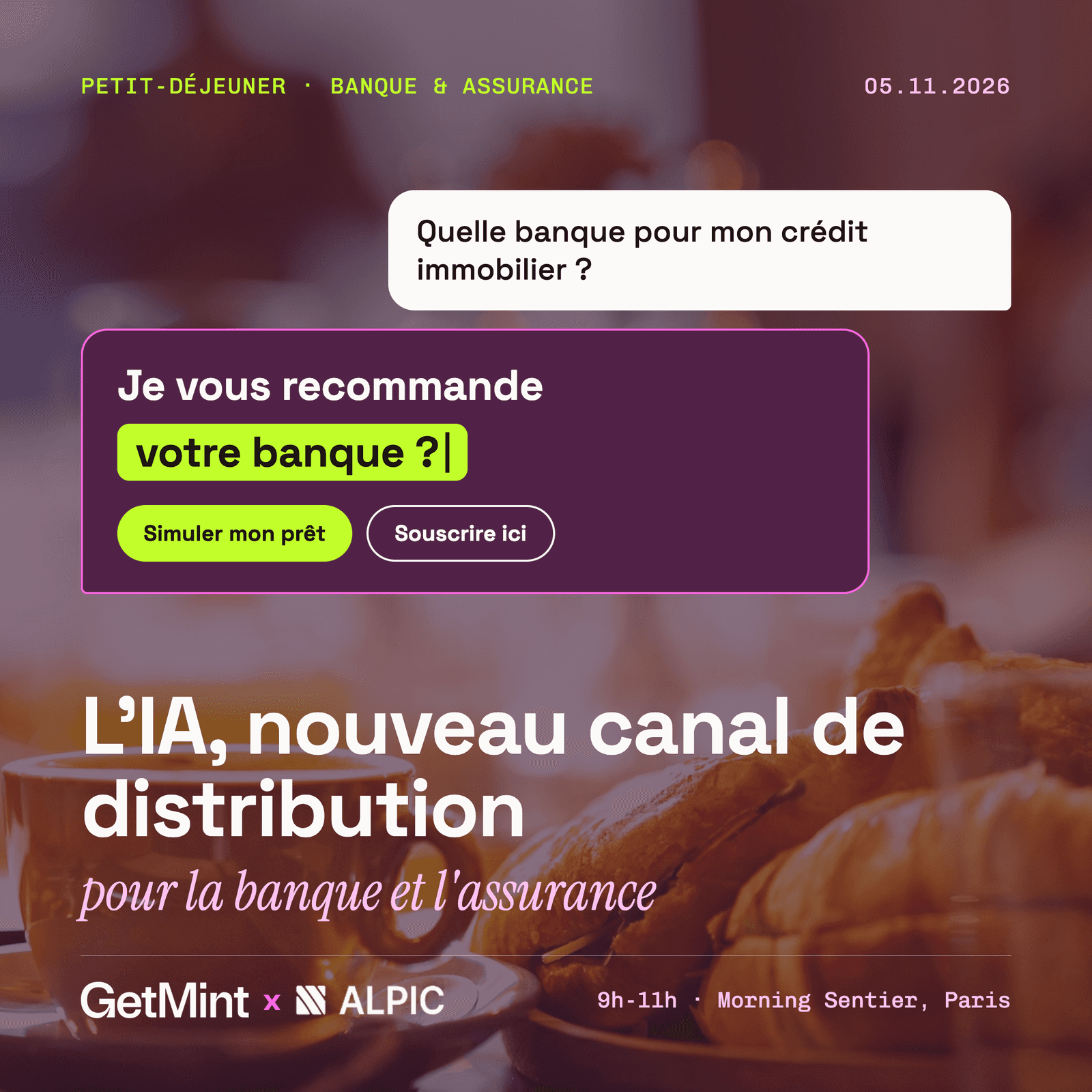 Petit-déjeuner GetMint x Alpic : l'IA, nouveau canal de distribution pour la banque et l'assurance