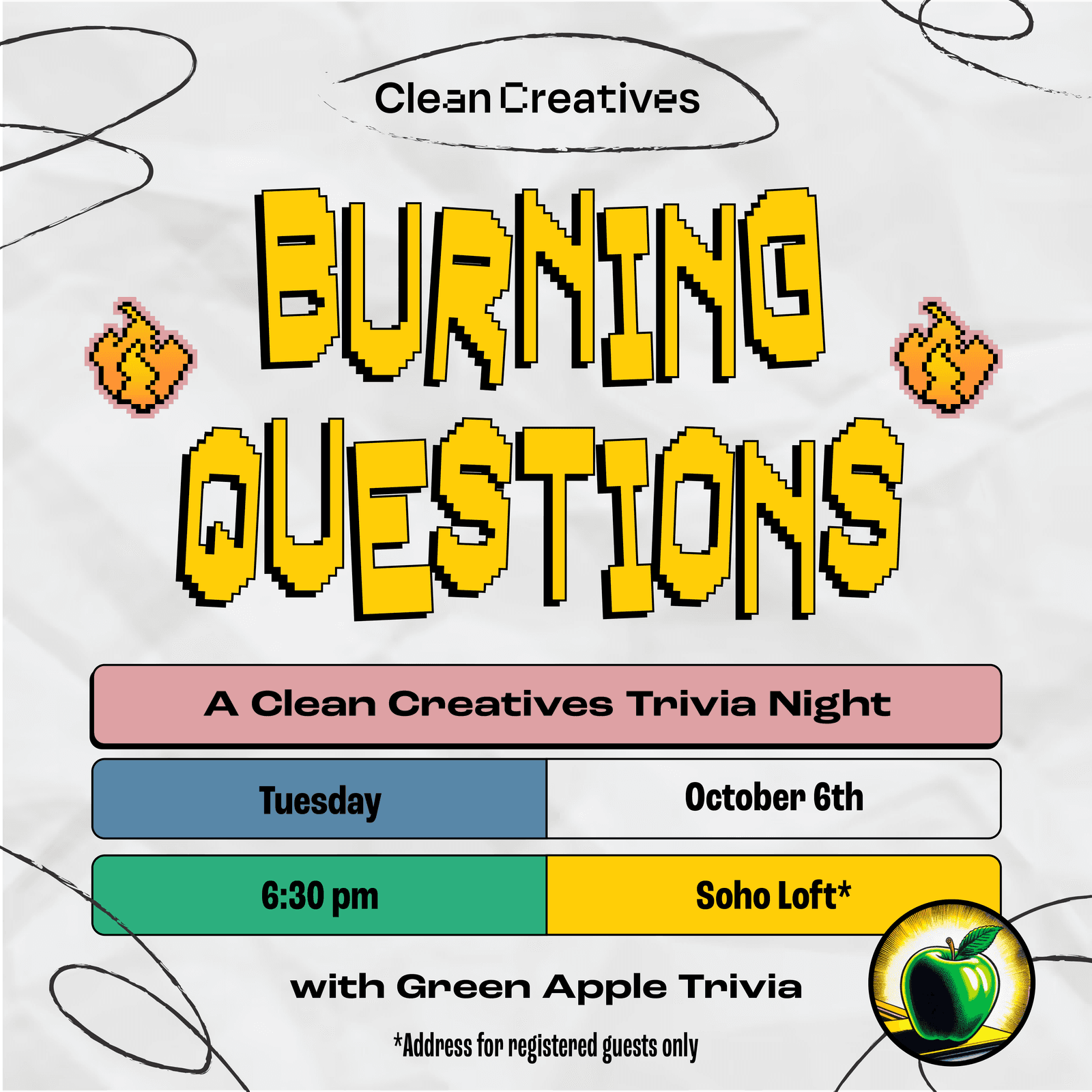 Burning Questions: A Clean Creatives Trivia Night