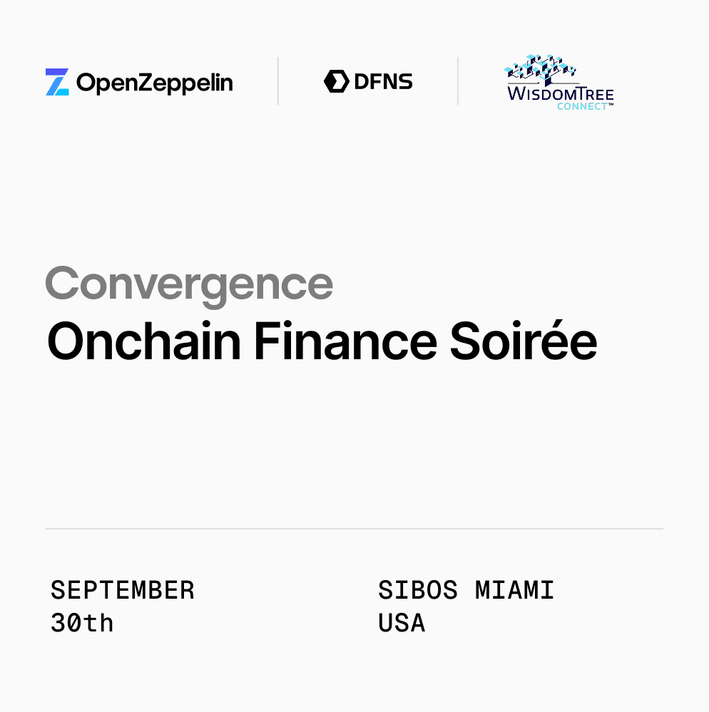 Convergence: Onchain Finance Soirée at Sibos Miami | OpenZeppelin x WisdomTree x DFNS