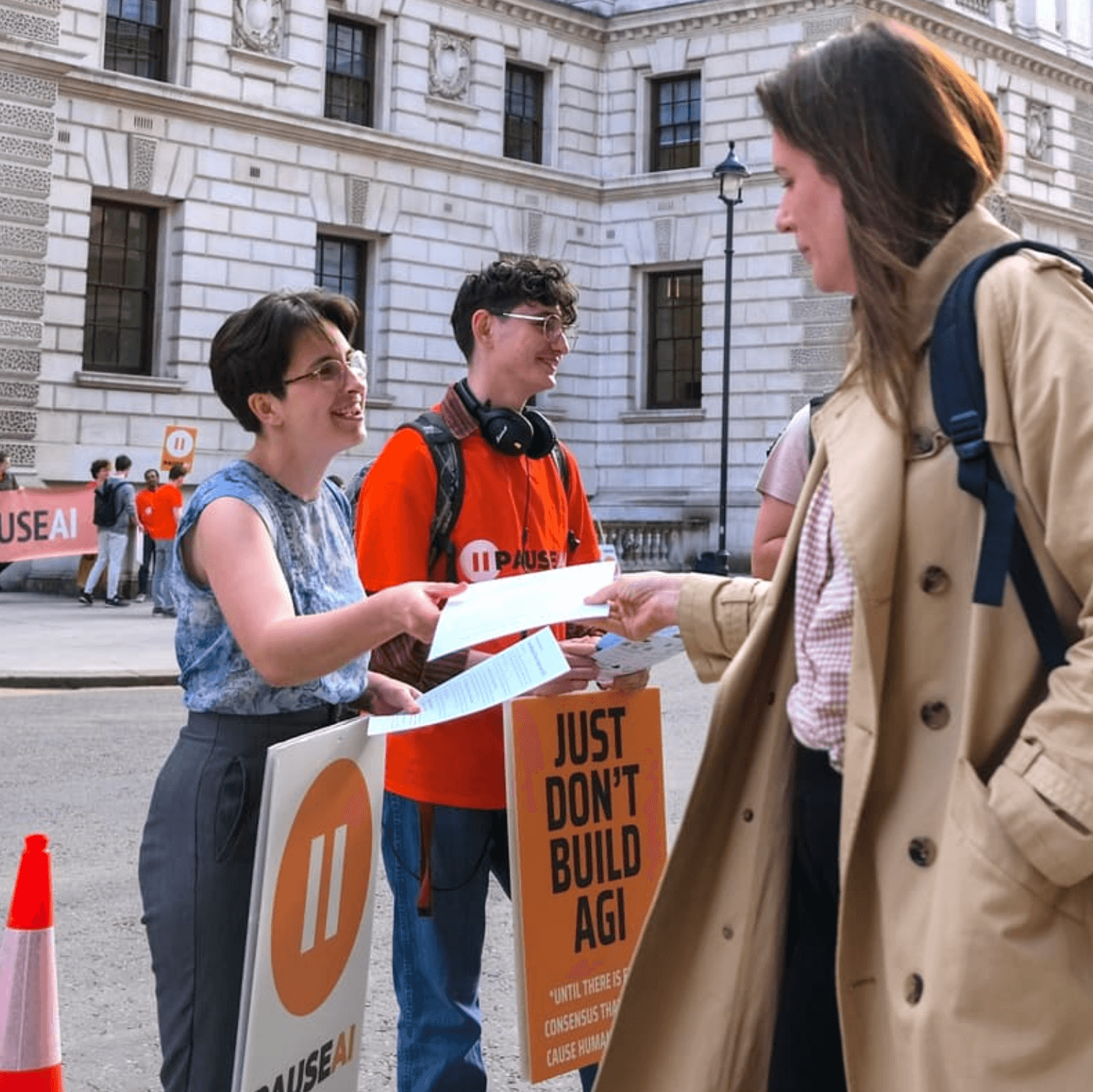 Tabling and Flyering for the March Against AI Extinction