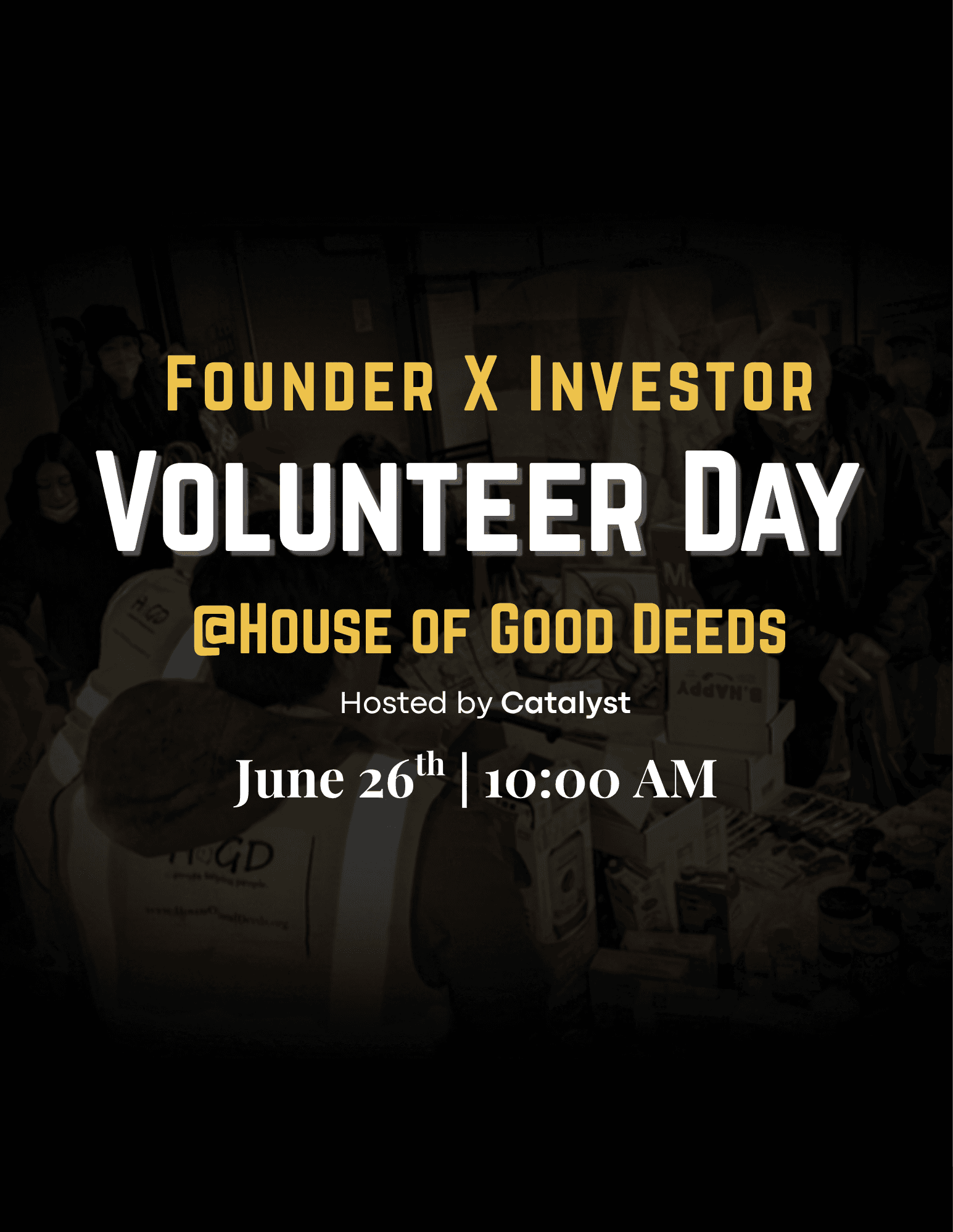Founder x Investor Volunteer Day - DATE TBD